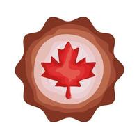 maple leaf canadian flat style vector