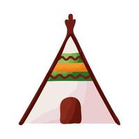 indian tent canadian flat style icon vector