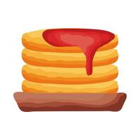 pancakes with maple honey flat style icon vector