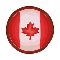 sello con el icono de estilo plano de la bandera de canadá vector