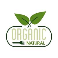 organic nature lettering flat style icon vector