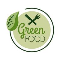 organic fresh food lettering flat style icon vector