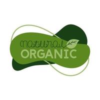 natural organic lettering flat style icon vector