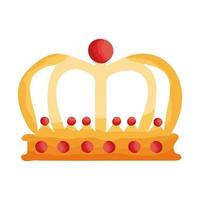 icono de estilo plano de corona de reina vector