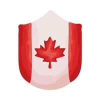 shield with canada flag flat style vector