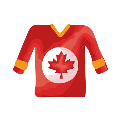 sweater with maple leaf canadian flat style