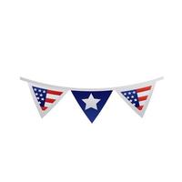 garlands with usa flag degraded style vector