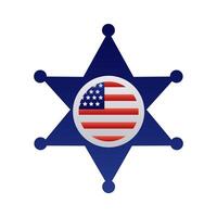 sheriff emblem star degraded style vector