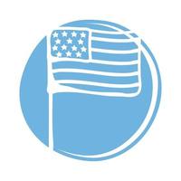 usa flag block style icon vector