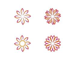 abstract Vector set of floral patterns on a white background