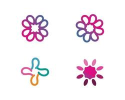 abstract Vector set of floral patterns on a white background