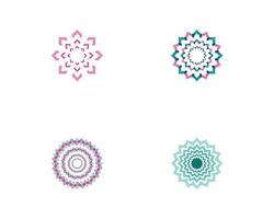 abstract Vector set of floral patterns on a white background