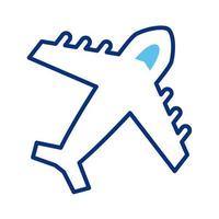 airplane flying line style icon vector