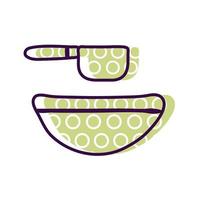 bowl with spoon line and fill style icon vector design