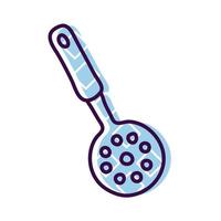 draining spoon line and fill style icon vector design