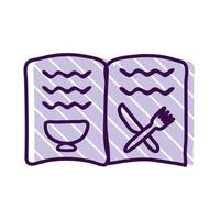 Open recipe book line and fill style icon vector design