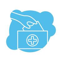 damp cloths medical block style icon vector