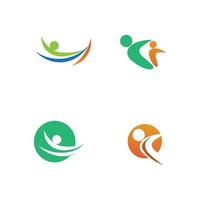 people care success health life logo template icons and community group vector