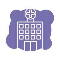 icono de estilo de bloque de construcción de hospital vector