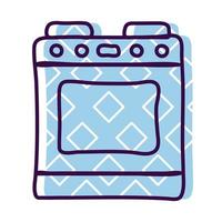 stove line and fill style icon vector design