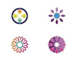 Vector set of floral patterns on a white background