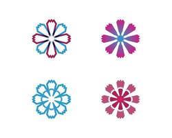 Vector set of floral patterns on a white background