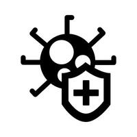 covid19 virus particle silhouette style vector