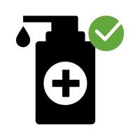 antibacterial soap bottle silhouette style vector