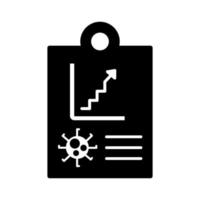 Estadísticas del virus covid19 en estilo de silueta de orden médico vector