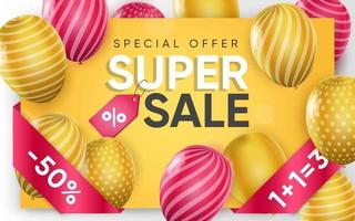 3d poster of big sale vector realistic design