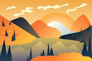 Abstract mountains landscape background vector