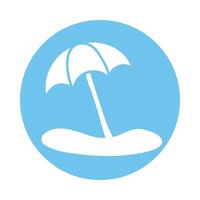 umbrella beach block style icon vector