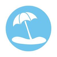 umbrella beach block style icon vector