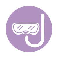 snorkel accessory block style icon vector