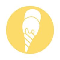 delicious ice cream block style icon vector