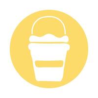 sand bucket block style icon vector