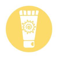 sun blocker cream product block style icon vector