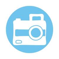 photographic camera block style icon vector