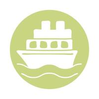 cruice boat block style icon vector