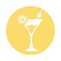 fresh tropical cocktail block style vector