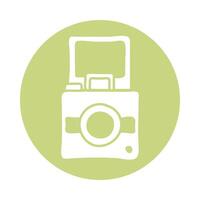 snapshot camera block style icon vector