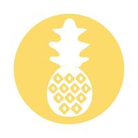 pineapple fresh fruit block style vector