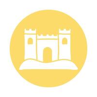 sand castle block style icon vector
