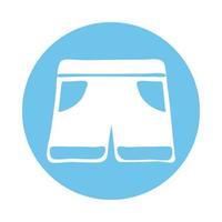 short swimsuit clothes block icon vector