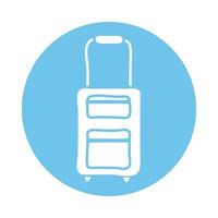 suitcase travel block style icon vector