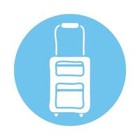 suitcase travel block style icon vector