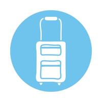 suitcase travel block style icon vector