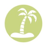 icono de estilo de bloque de verano de palmeras de árbol vector