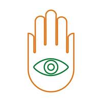 hamsa hindu symbol line style icon vector