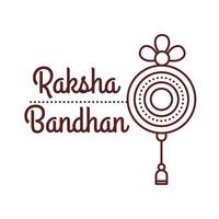 happy raksha bandhan celebration with circular frame line style vector